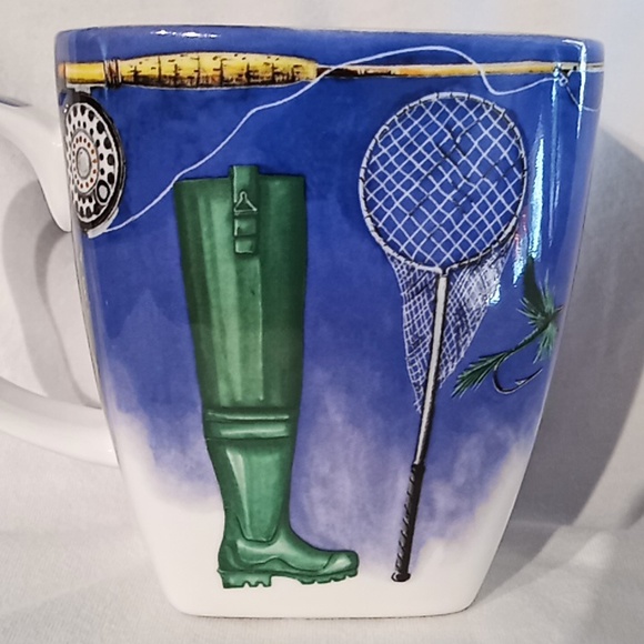 Crown Trent Fine Bone China Square Mug. "Best Fisherman". Flawless Condition. - Picture 6 of 14